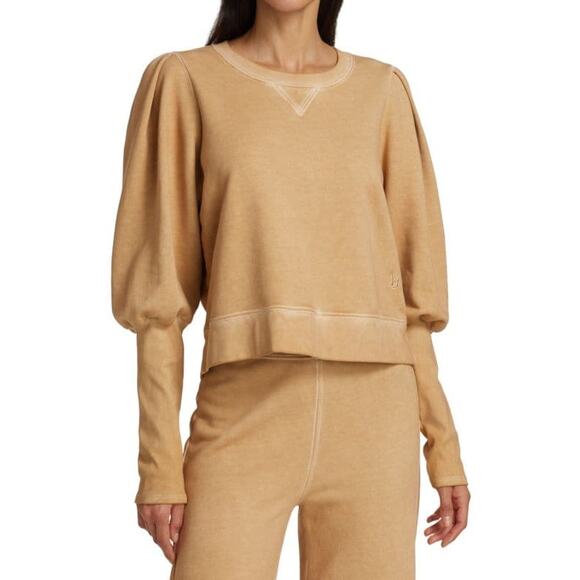 VERONICA BEARD Analeigh Sweatshirt Sand Long Puff Sleeve Pullover Women's XS - Picture 2 of 16